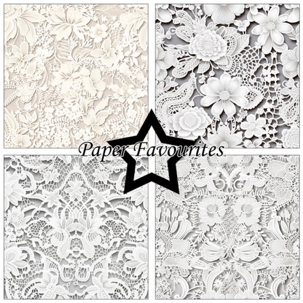 Paper Favourites - Blok 12'' - Bridal Lace - Brudeslr