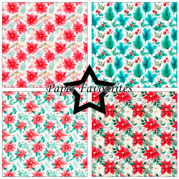 Paper Favourites - Blok 12'' - Poinsettia / Julestjerne