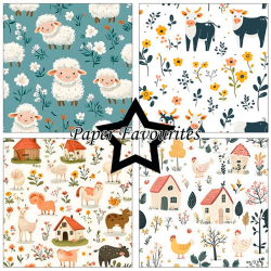 Paper Favourites - Blok 12'' - Cute Farm Animals / Sde bondegrdsdyr