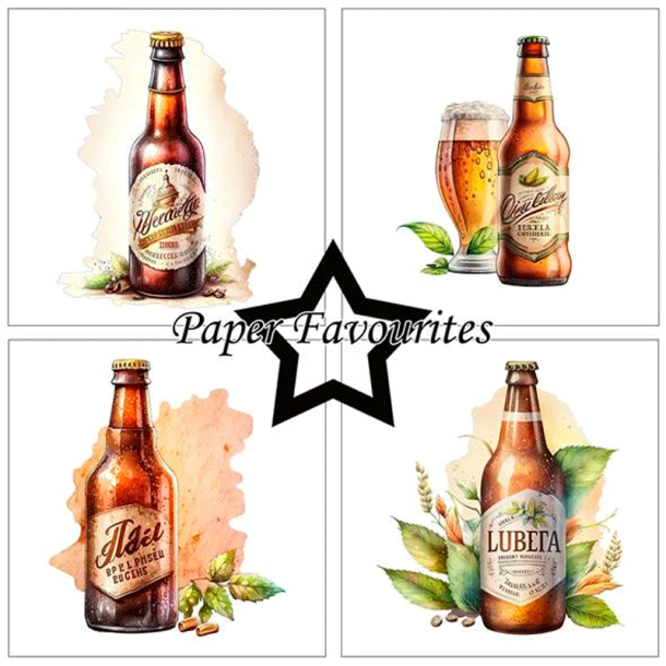 Paper Favourites - Blok 6'' - Bottle of Beer / lflaske