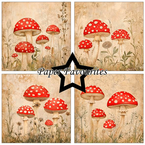 Paper Favourites - Blok 6'' - Rustic Mushrooms / Rustiske svampe