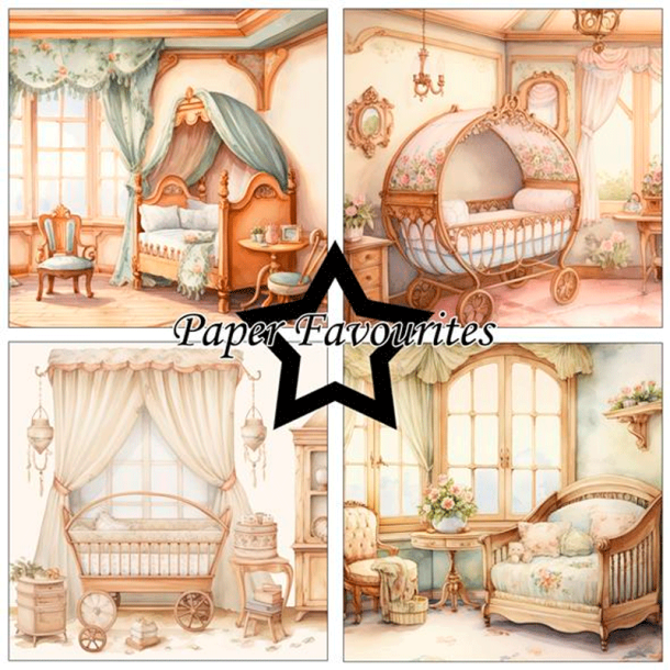 Paper Favourites - Blok 6'' - Vintage Baby Room / Babyvrelse