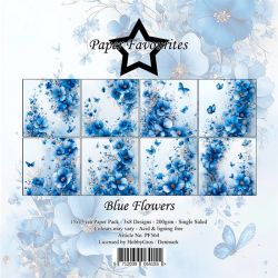 Paper Favourites - Blok 6'' - Blue Flowers / Bl� blomster