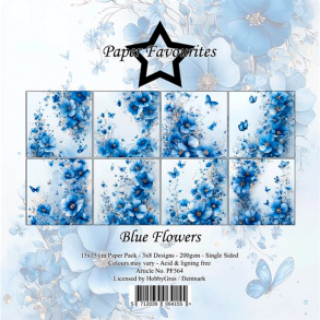 Paper Favourites - Blok 6'' - Blue Flowers / Bl� blomster