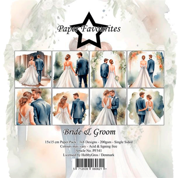 Paper Favourites - Blok 6'' - Bride & Groom / Brud og brudgom