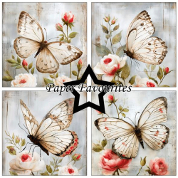 Paper Favourites - Blok 6'' - Grunge Butterflies / Grunge sommerfugle