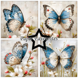 Paper Favourites - Blok 6'' - Grunge Butterflies / Grunge sommerfugle