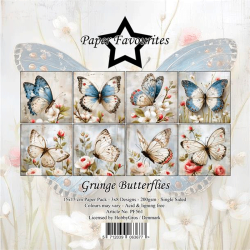 Paper Favourites - Blok 6'' - Grunge Butterflies / Grunge sommerfugle