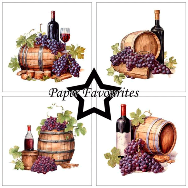 Paper Favourites - Blok 6'' - Wine Bottles / Vinflasker