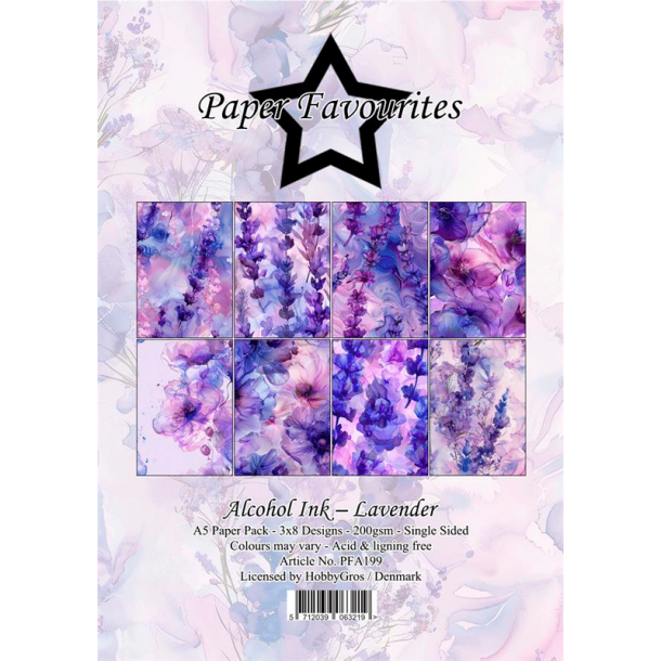 Paper Favourites - Blok A5 - Alcohol Ink - Lavender / Lavendel