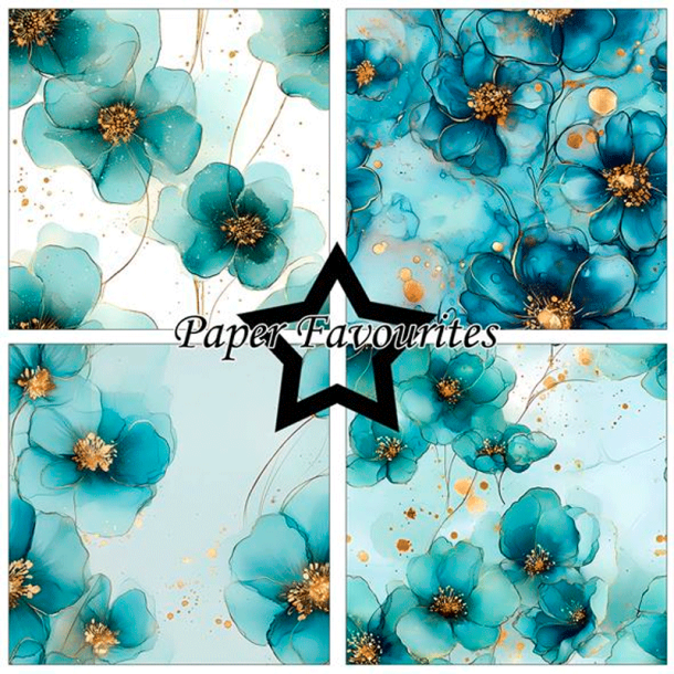 Paper Favourites - Blok 12'' - Alcohol Ink - Flowers / Blomster