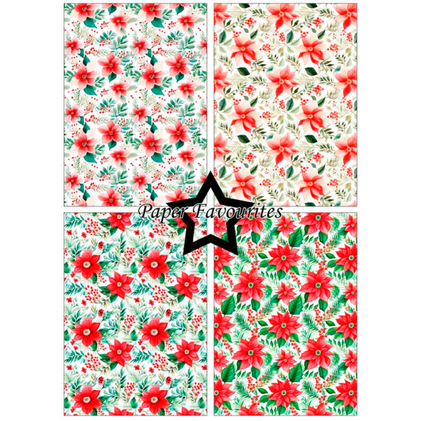Paper Favourites - Blok A5 - Poinsettia / Julestjerne