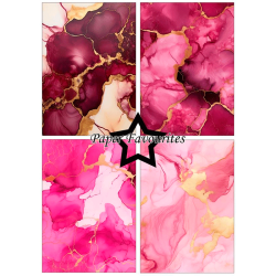 Paper Favourites - Blok A5 - Alcohol Ink - Pink &amp; Gold / Lyser�d og guld