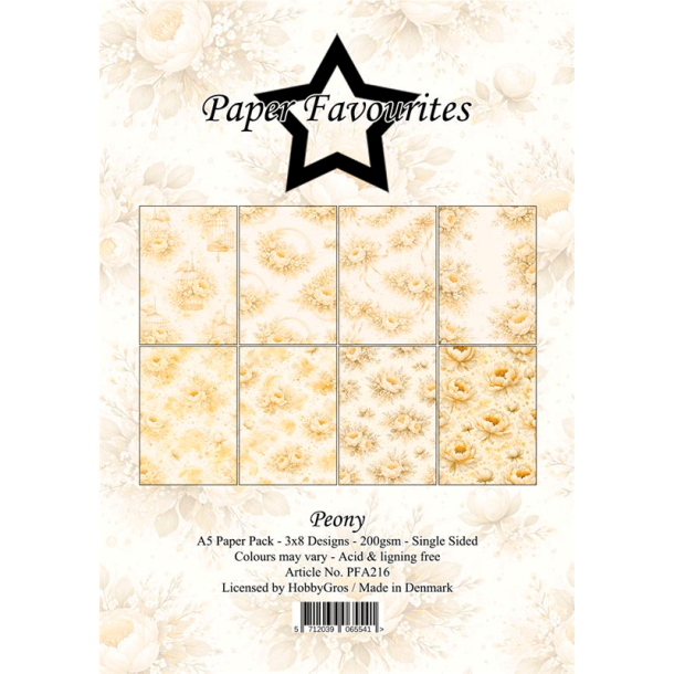 Paper Favourites - Blok A5 - Peony / P�oner