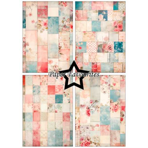 Paper Favourites - Blok A5 - Old Patchwork - Gammelt sytj