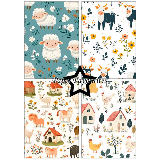 Paper Favourites - Blok A5 - Cute Farm Animals / Sde bondegrdsdyr