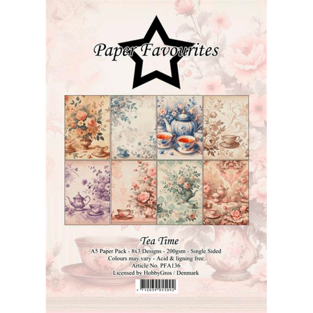 Paper Favourites - Blok A5 - Tea Time / Tid til te