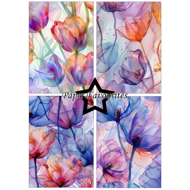 Paper Favourites - Blok A5 - Alcohol Ink - Tulip / Tulipaner
