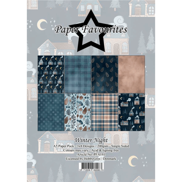 Paper Favourites - Blok A5 - Winter Night / Vinternat