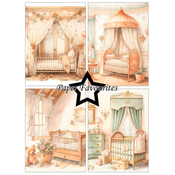 Paper Favourites - Blok A6 - Vintage Baby Room / Babyvrelse 