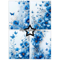 Paper Favourites - Blok A6 - Blue Flowers / Bl� blomster