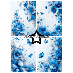 Paper Favourites - Blok A6 - Blue Flowers / Bl� blomster