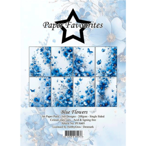 Paper Favourites - Blok A6 - Blue Flowers / Bl� blomster