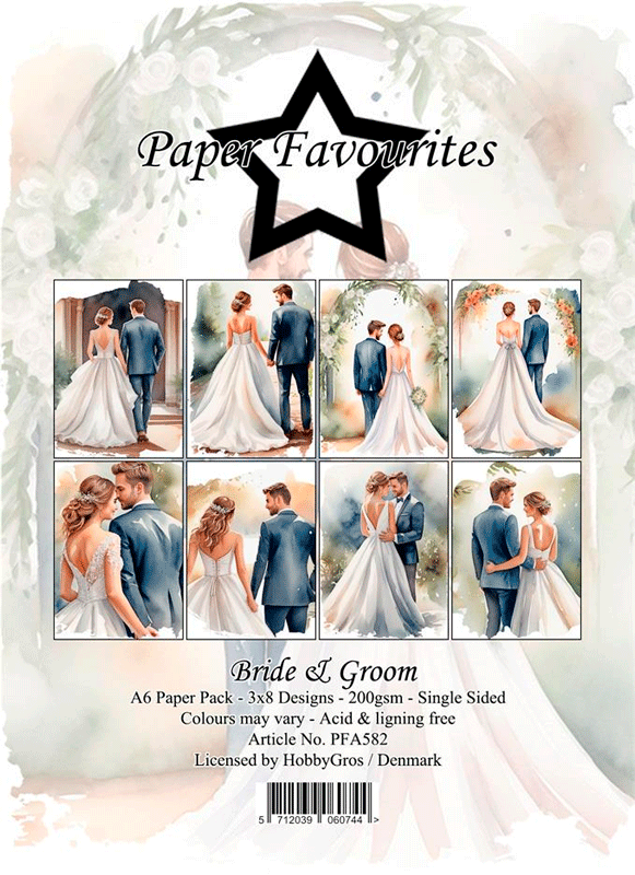 Paper Favourites - Blok A6 - Bride & Groom / Brud og brudgom - Kort ...