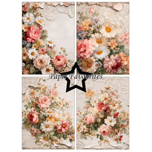 Paper Favourites - Blok A6 - Vintage Flowers / Gammeldags Blomster