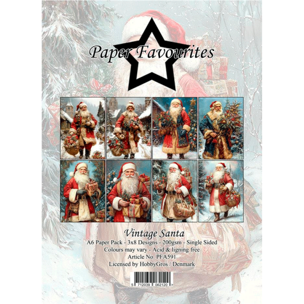 Paper Favourites - Blok A6 - Vintage Santa / Gammeldags julemand