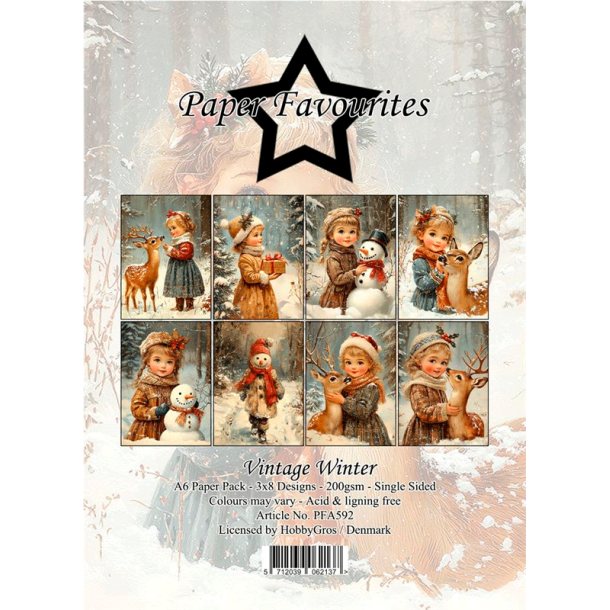 Paper Favourites - Blok A6 - Vintage Winter / Gammeldags vinter