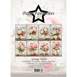 Paper Favourites - Blok A6 - Grunge Floral / Grunge blomster