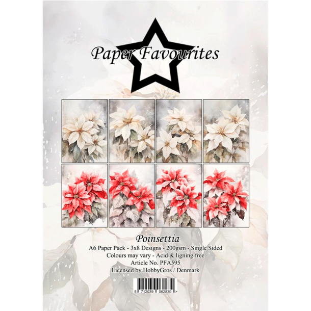 Paper Favourites - Blok A6 - Poinsettia / Julestjerne