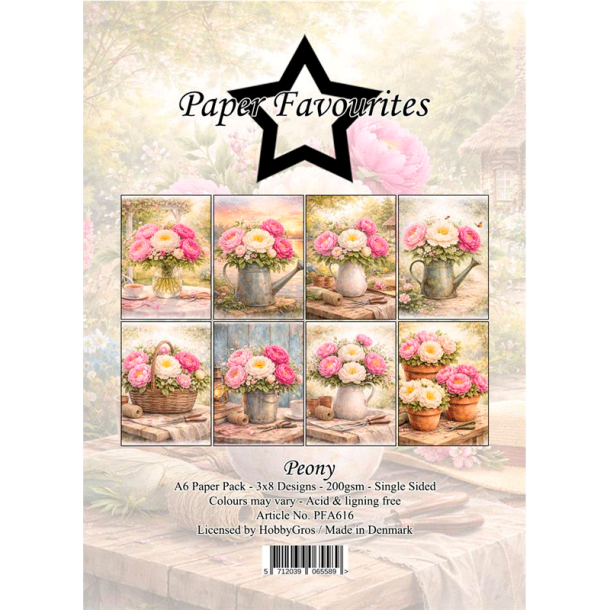 Paper Favourites - Blok A6 - Peony / P�oner