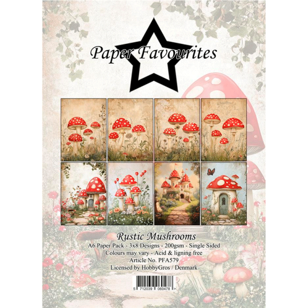 Paper Favourites - Blok A6 - Rustic Mushrooms / Rustiske svampe