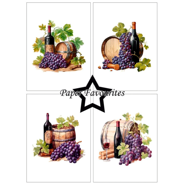 Paper Favourites - Blok A6 - Wine Bottles / Vinflasker