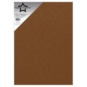 Paper Favourites - Glitter Karton - 250gr. - A4 - Antique Brass