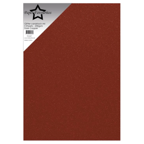 Paper Favourites - Glitter Karton - 250gr. - A4 - Dark Copper