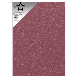 Paper Favourites - Glitter Karton - 250gr. - A4 - Dark Rose