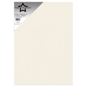 Paper Favourites - Glitter Karton - 250gr. - A4 - Ivory/White