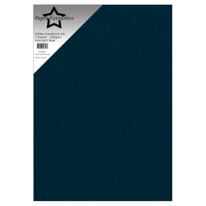 Paper Favourites - Glitter Karton - 250gr. - A4 - Midnight Blue
