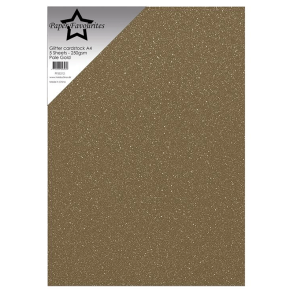 Paper Favourites - Glitter Karton - 250gr. - A4 - Pale Gold