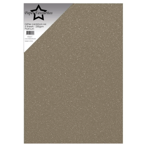 Paper Favourites - Glitter Karton - 250gr. - A4 - Platinum