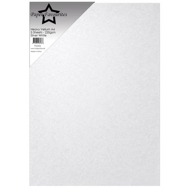 Paper Favourites - Heavy Vellum - 220g - A4 - Silver White