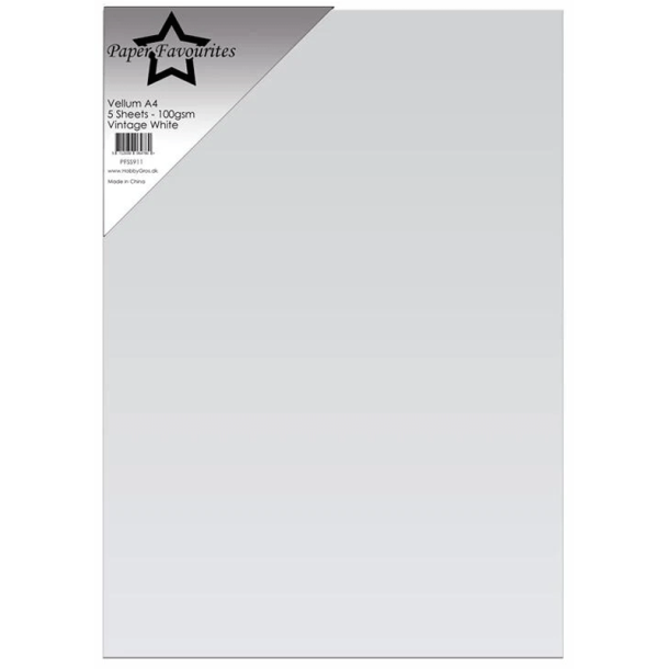 Paper Favourites - Vellum - 100g - A4 - Vintage White