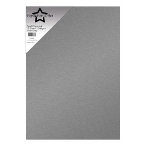 Paper Favourites - Pearl Paper - 240gr. - A4 - Silver Grey