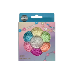 Pearl n Fun - Glasperlemix - Mat pastel + elastik