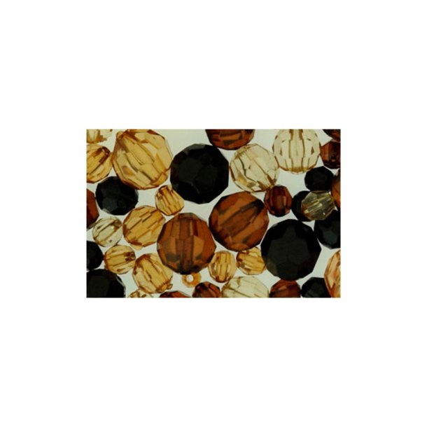 Perler - Facet Plast - Brun - 4,6,8,10mmm