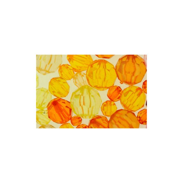 Perler - Facet Plast - Gule - 4,6,8,10mm