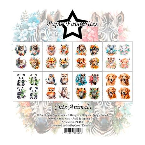 Paper Favourites - Blok 12" - Cute Animals